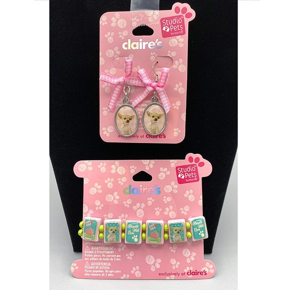 Chihuahua Dog Puppy Bracelet & Earrings Set – Studio Pets by Myrna - Picture 1 of 4